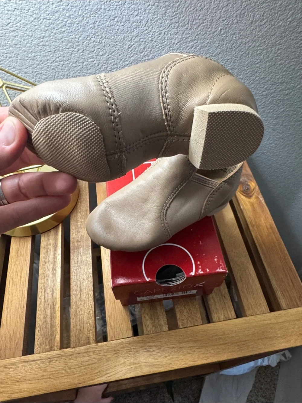 Child TAN Slip-On Leather Jazz Shoe- NEW multiple sizes available